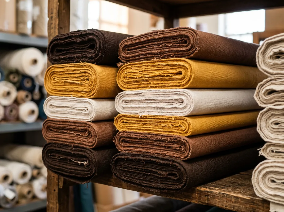 Muestras de tela sobre mesa